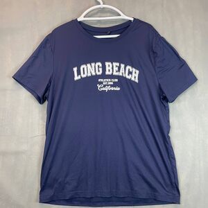 Long Beach T-Shirt Men’s XL Navy Graphic Casual Tee Print Short Sleeve Casual